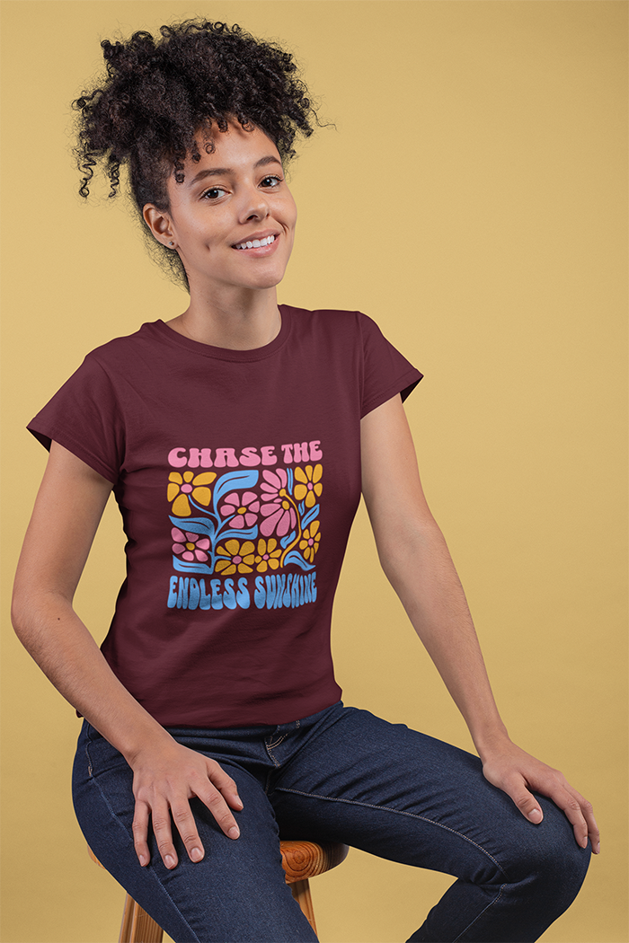 Sunshine Women Maroon Tshirt