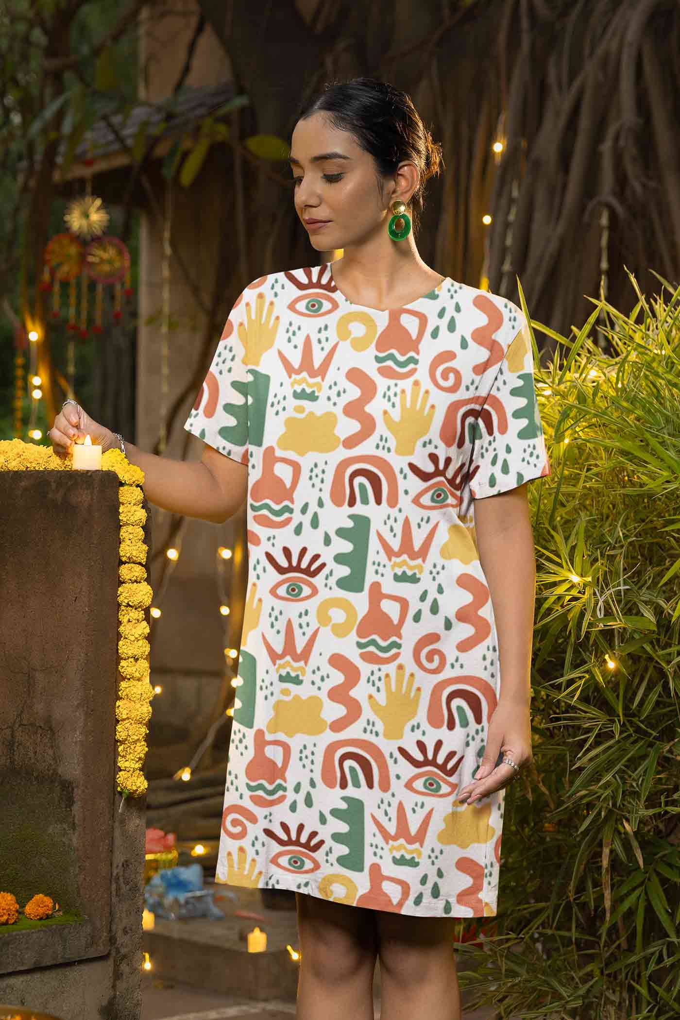 Tribal Women tshirt Dress printed