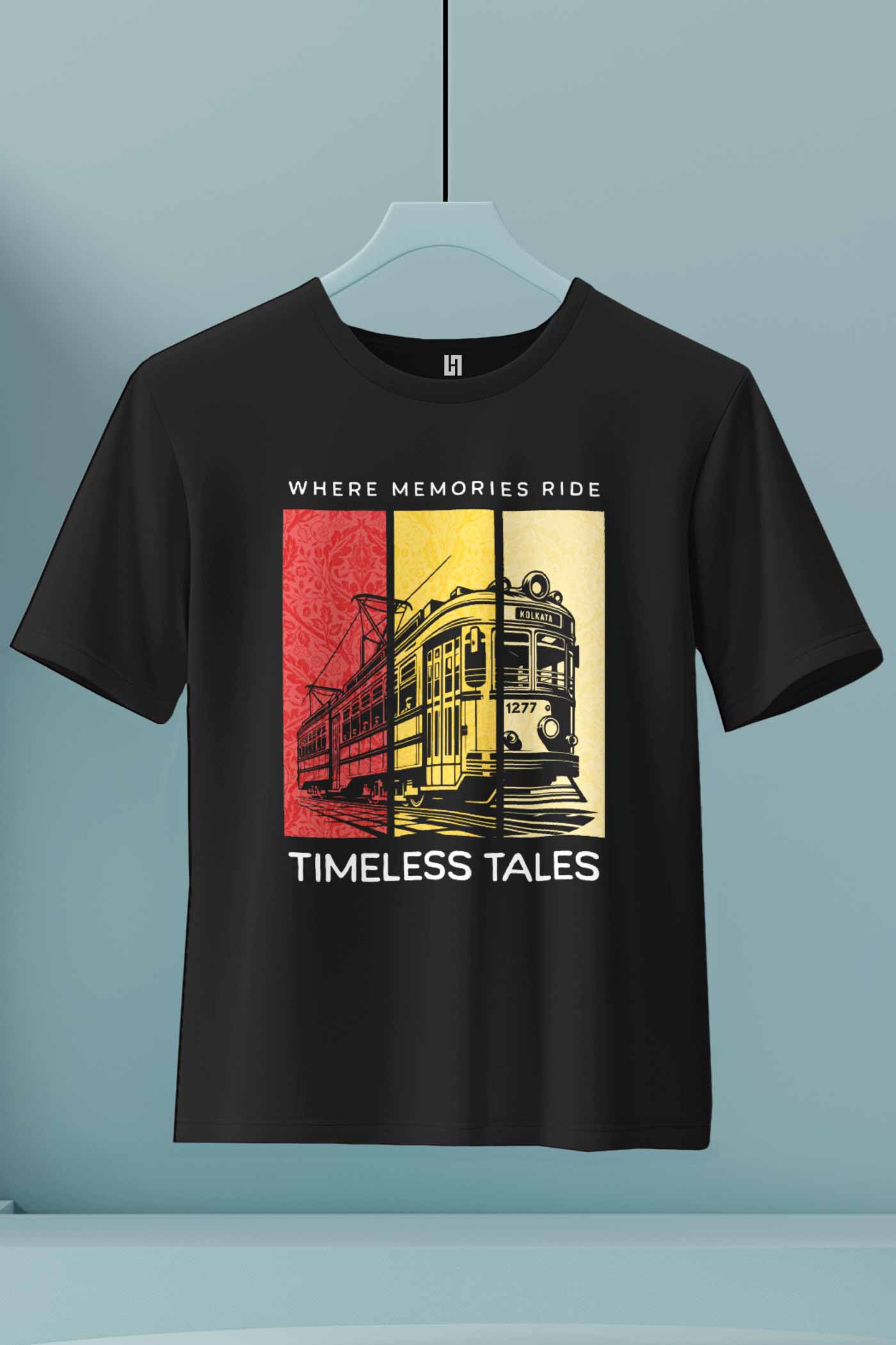 Kolkata Tram Men Tshirt Black