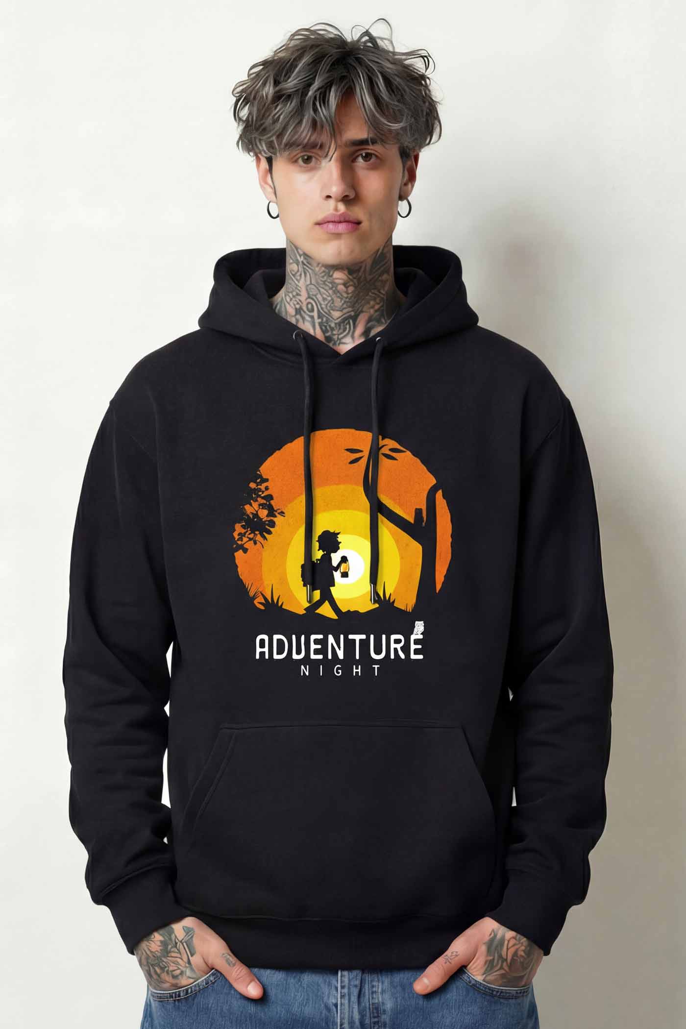 Night Unisex Hoodie Black