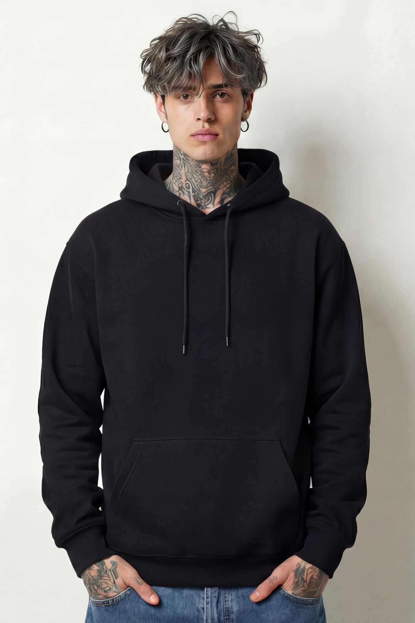 Plain Black Unisex Hoodie